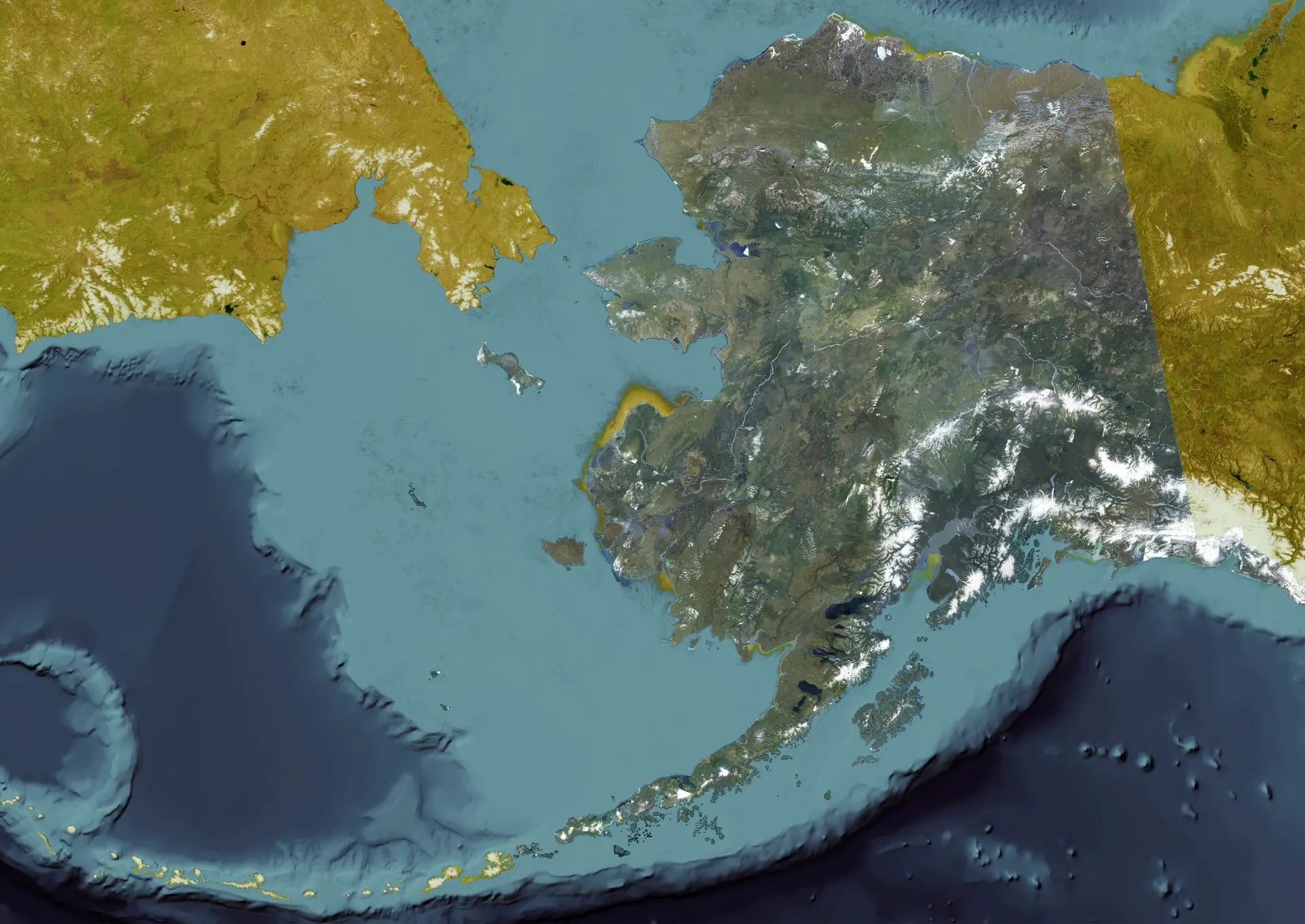 Satelite Photo - Alaska, blueshaded