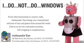 Horizontal newspaper advertisement featuring Pink toy maid robot, with headline "I... DO... NOT... DO... WINDOWS"